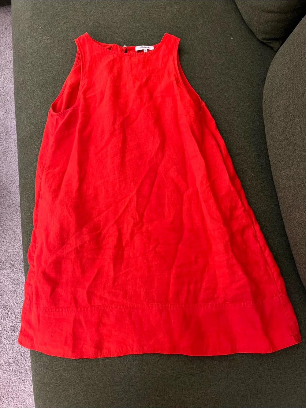 Madewell Bright Red Women Sleeveless A-Line Dress